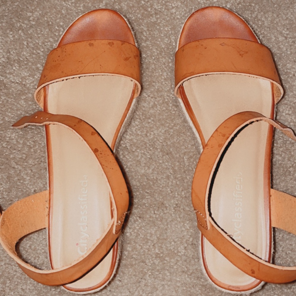 Light brown platform sandals